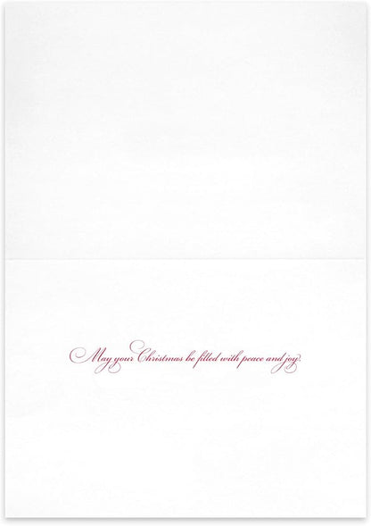 Boxed Embossed Merry Christmas Cards with Foil-Lined Envelopes