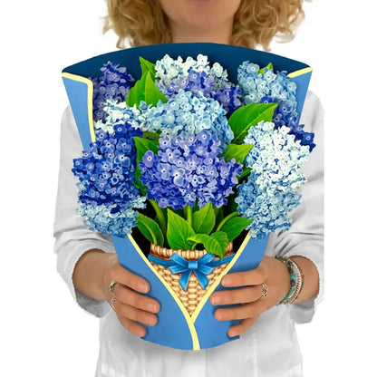 Nantucket Hydrangeas Pop-Up Bouquet Blank Greeting Card