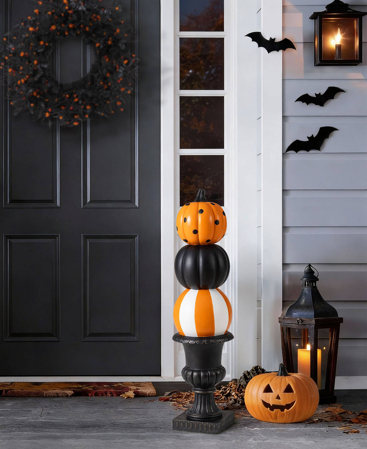 Halloween Pumpkin Topiary Porch Decor