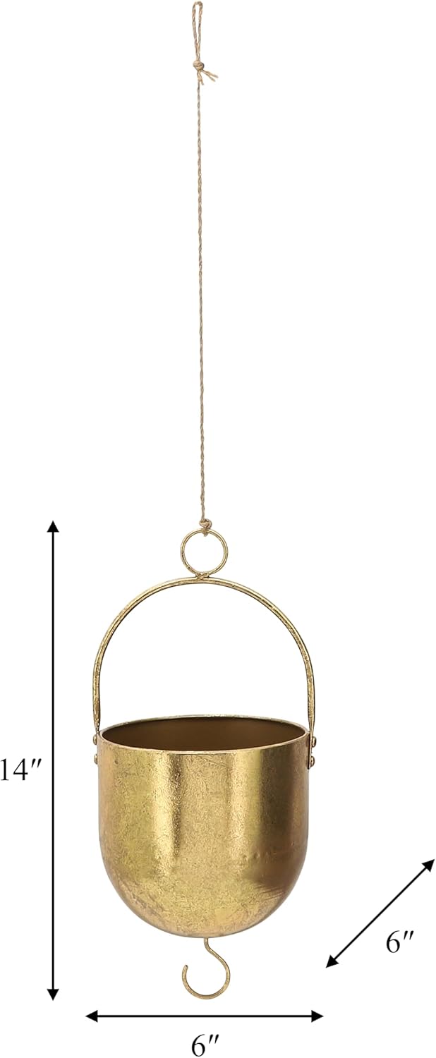 Gold Metal Hanging Planter