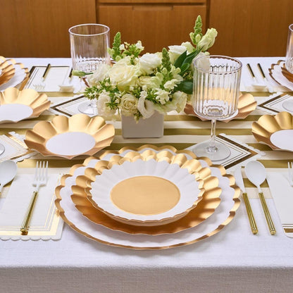 Gold & White Cocktail Napkin