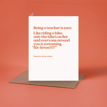 Funny Teacher Thank You Card