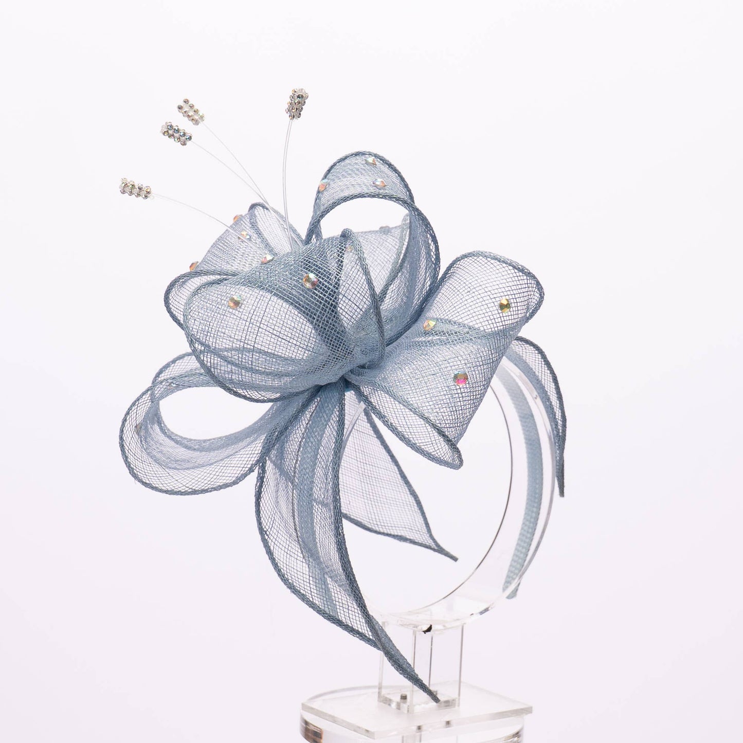 Elegant Loop Sinamay Ribbon Bow Headband Fascinator