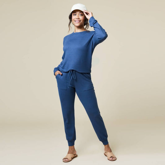 Women's Cloud Dream Crew Lounge Set - Indigo