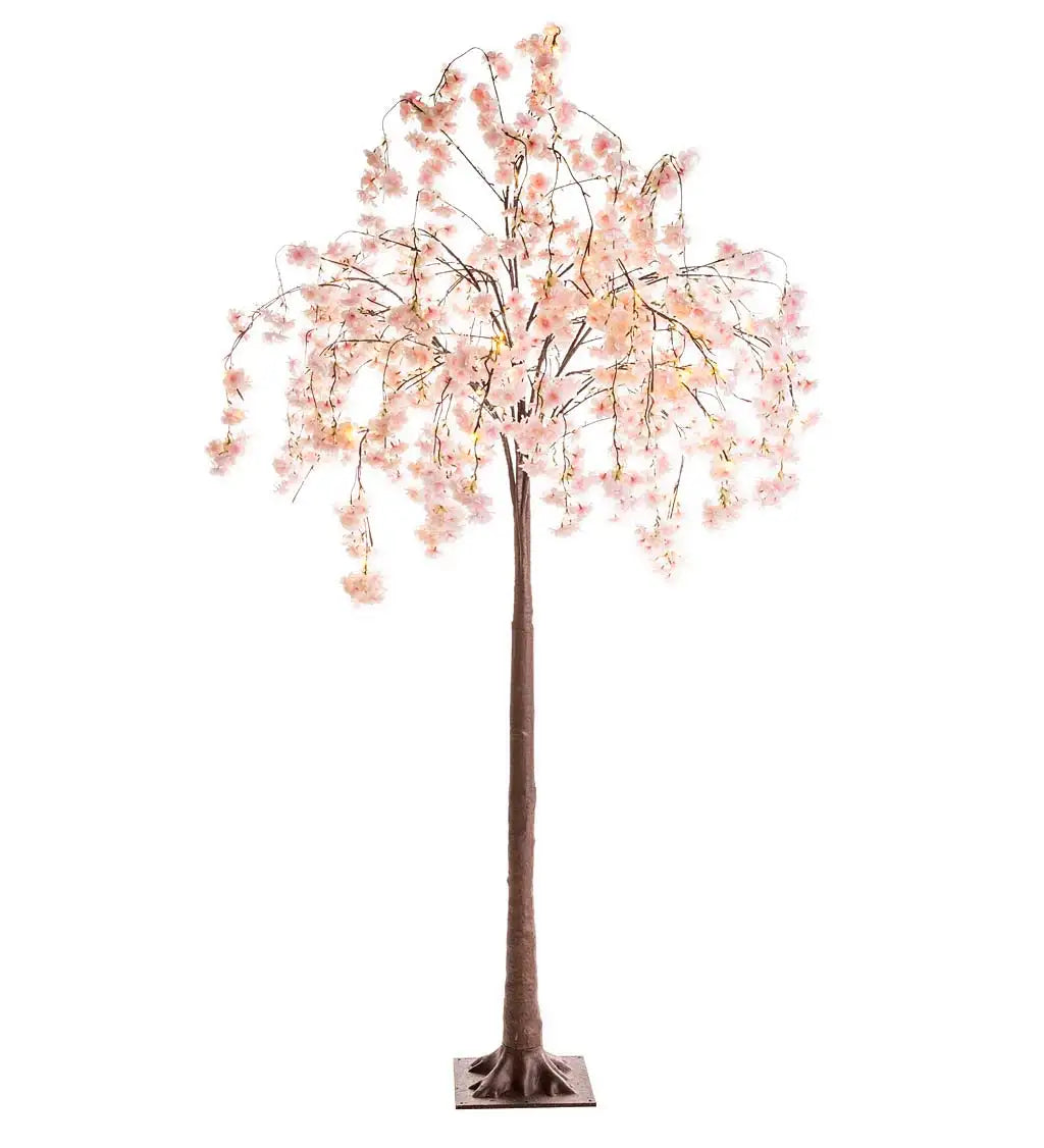Large Lighted Faux Weeping Cherry Tree - 6'H