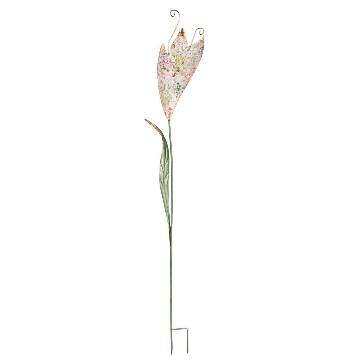 65"H Metal Statement Garden Stake, Blooming Iris