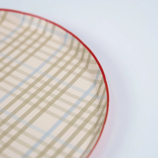 Camping Gingham Plaid Dinner Plates