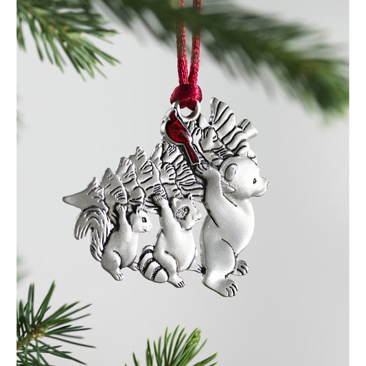 Solid Pewter Christmas Tree Ornament - Bringing Home The Tree