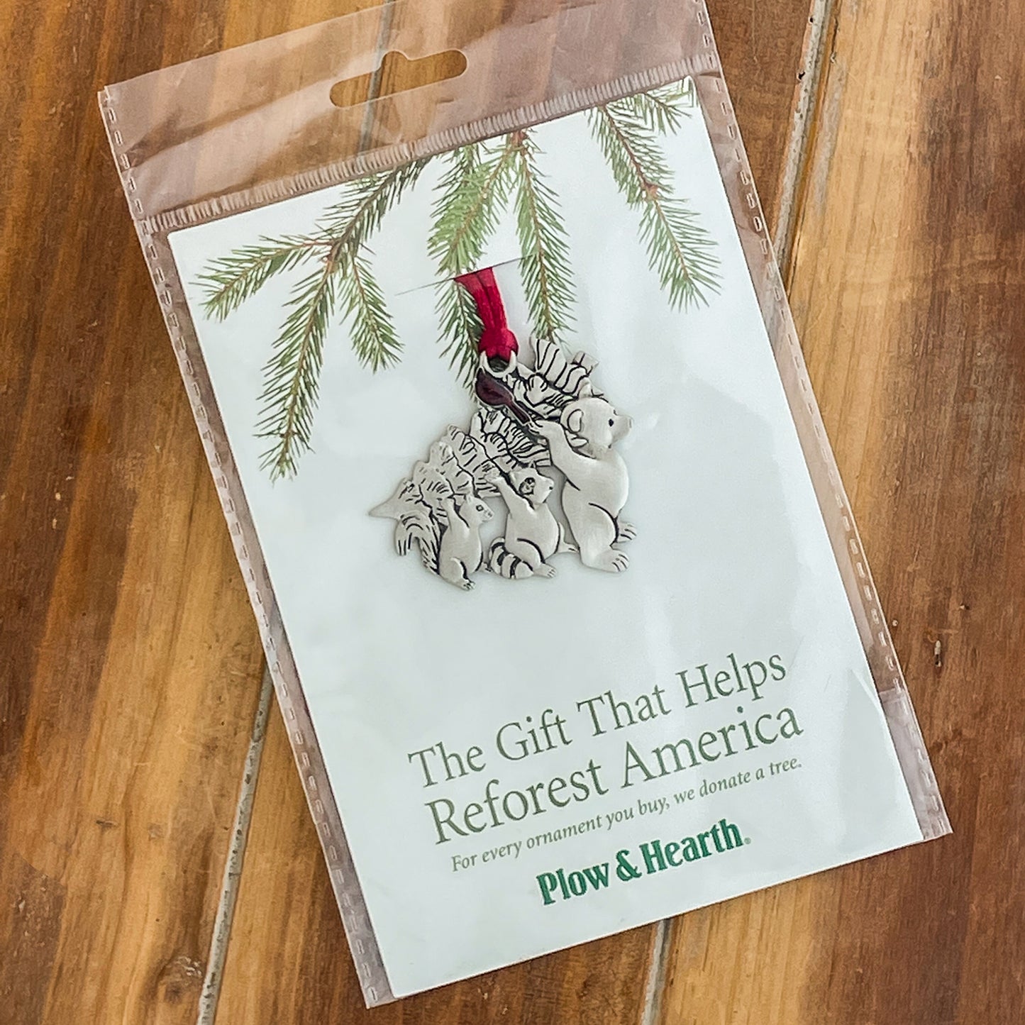 Solid Pewter Christmas Tree Ornament - Bringing Home The Tree