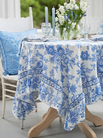 Augustine Ruffle Tablecloth - Soft White