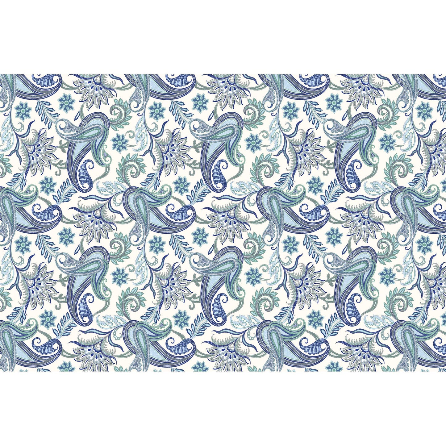 Paisley Printed Blue Tissue