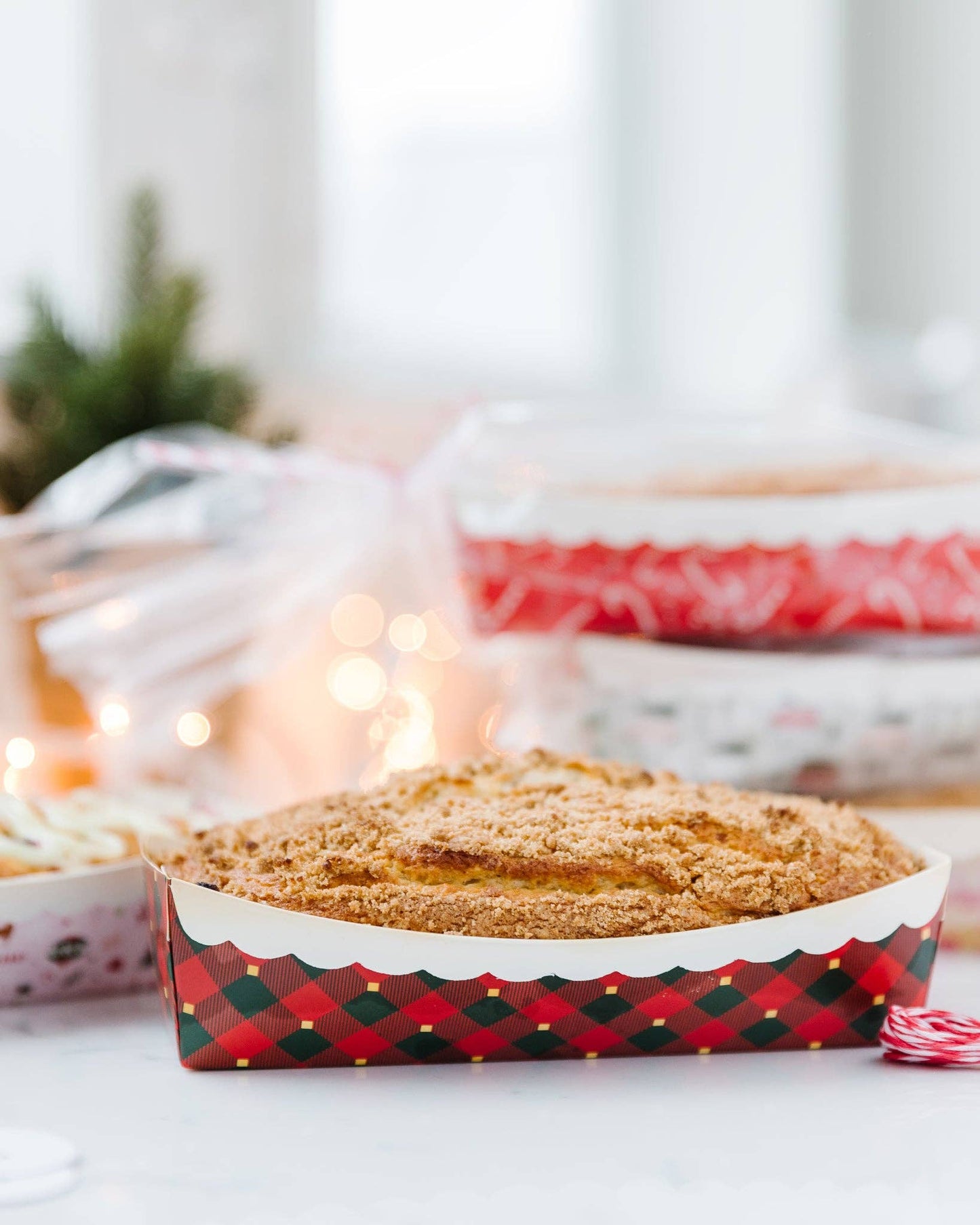 Christmas Plaid Loaf Pan Set