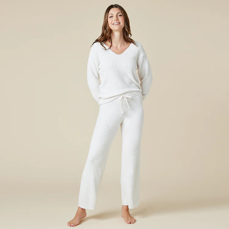 Softies Marshmallow V-Neck Lounge Set in White