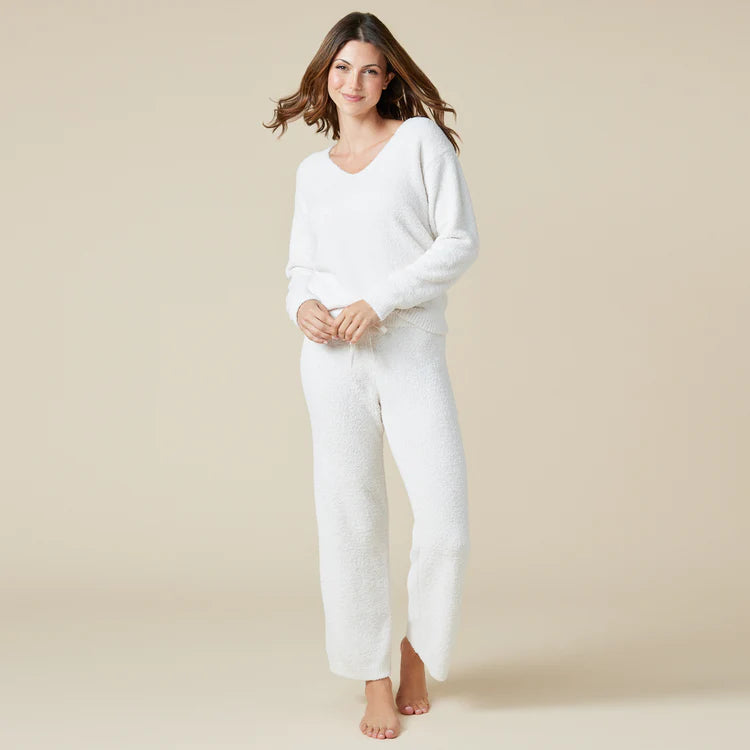 Softies Marshmallow V-Neck Lounge Set in White