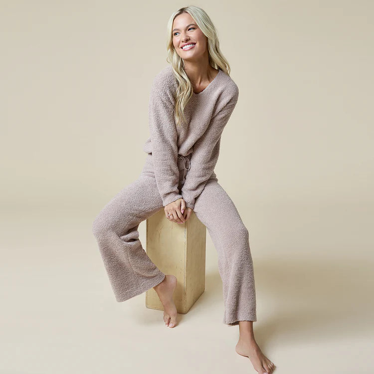 Softies Marshmallow V-Neck Lounge Set in Coco