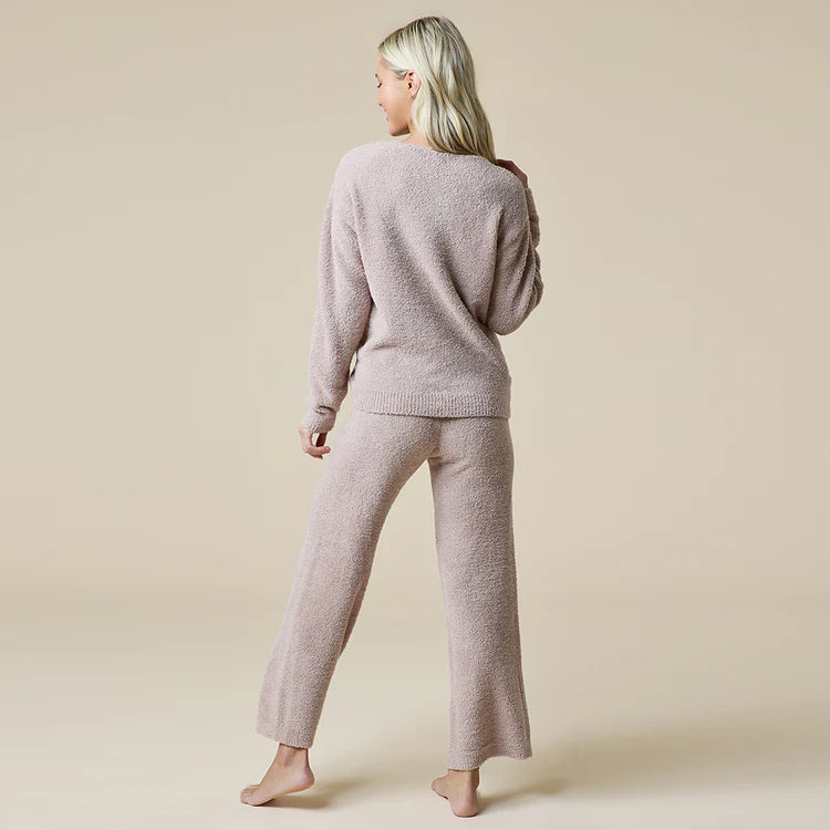 Softies Marshmallow V-Neck Lounge Set in Coco