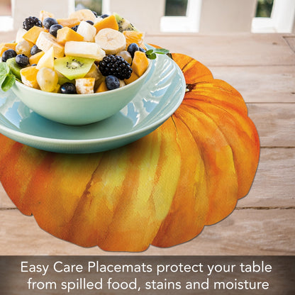 Pumpkin Reversible Shaped Easy Care Plastic Placemat