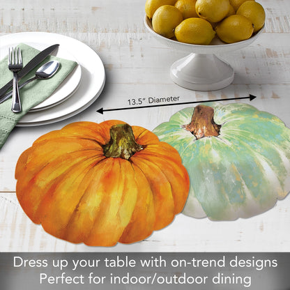 Pumpkin Reversible Shaped Easy Care Plastic Placemat