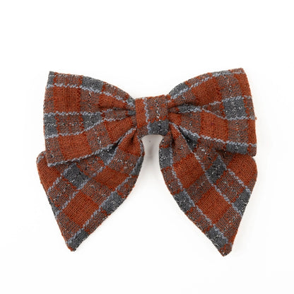 Plaid Bow Hair Clip