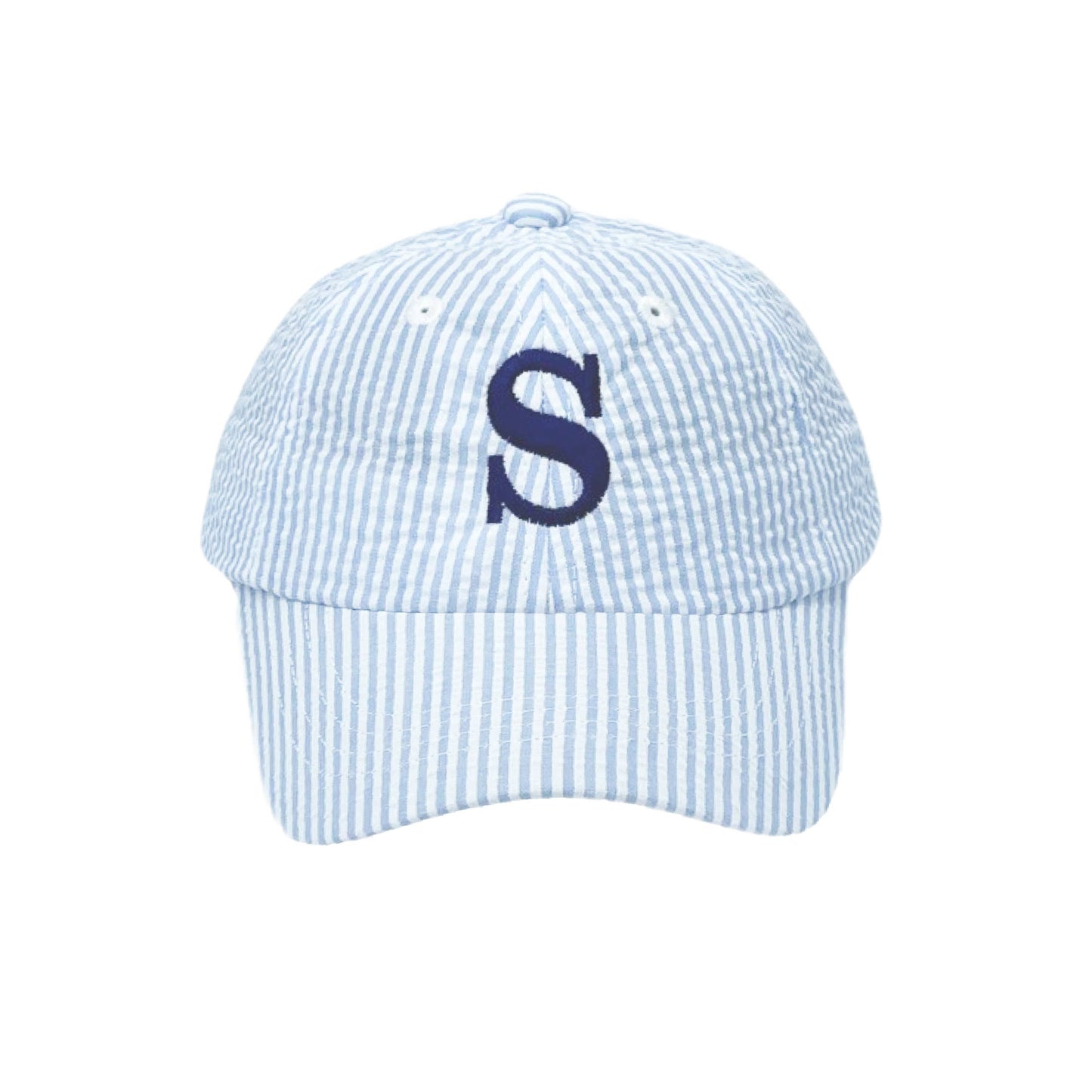 Baseball Hat in Seersucker Blue - Baby