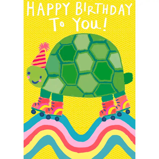 Happy Birthday Turtle Skate Greeting Card