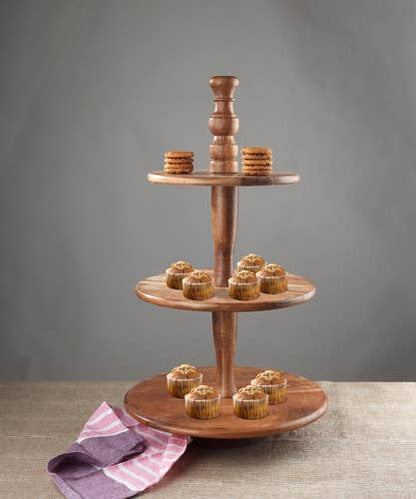 Acacia Wood 3-Tier Stand