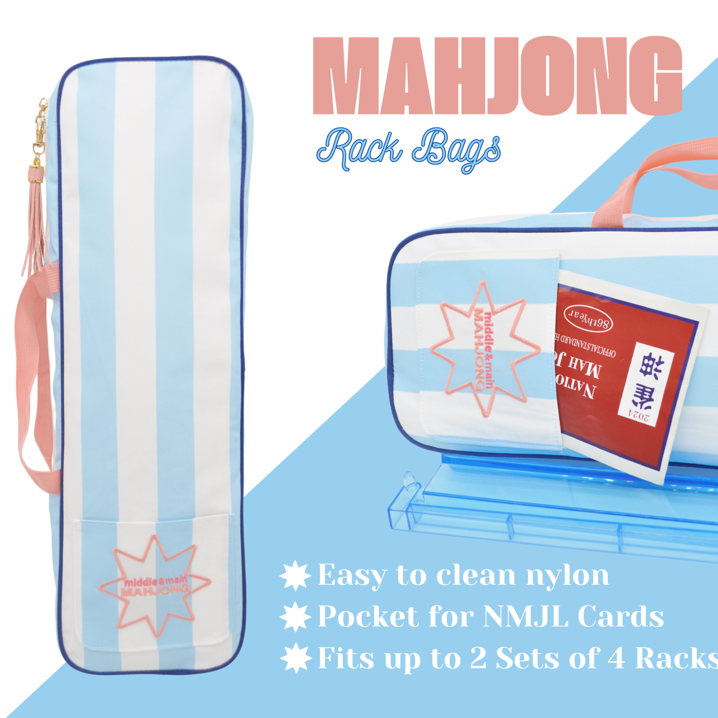 Mahjong Rack Bag - Poolside Blue
