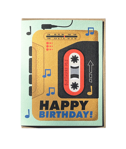 Happy Birthday Card - Cassette Player