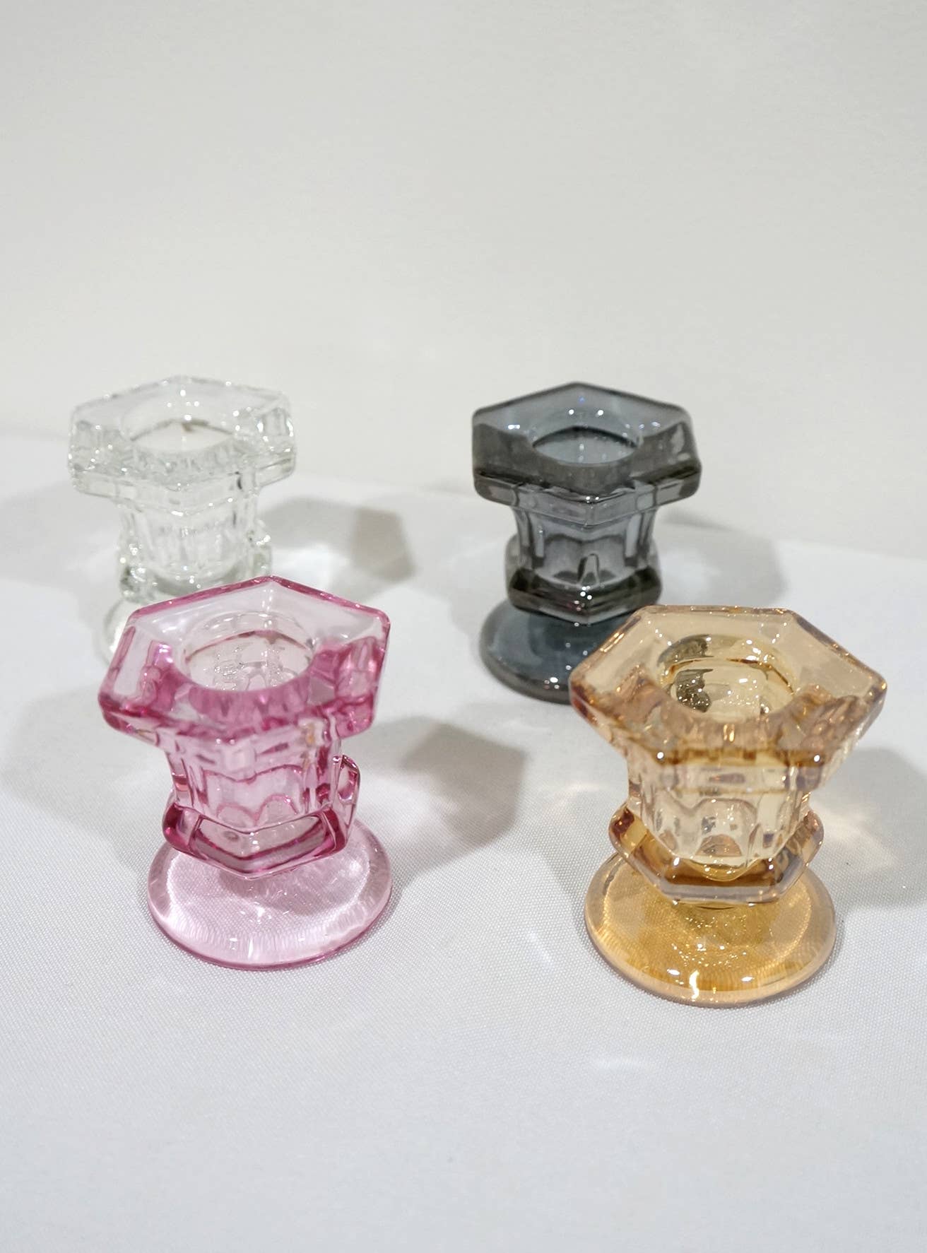 Glass Candlestick Taper Candle Holders
