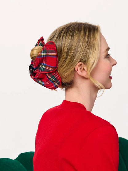 Red Plaid Butterfly Claw Clip