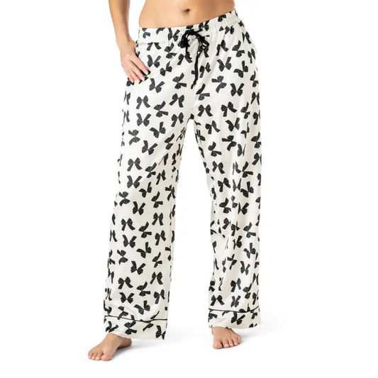 Hello Mello Bow So Lovely Satin Pajama Pant