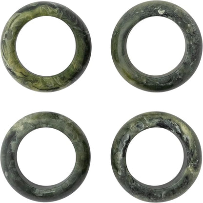 Olive Marbled Resin Napkin Rings