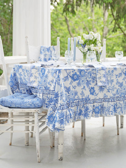 Augustine Ruffle Tablecloth - Soft White