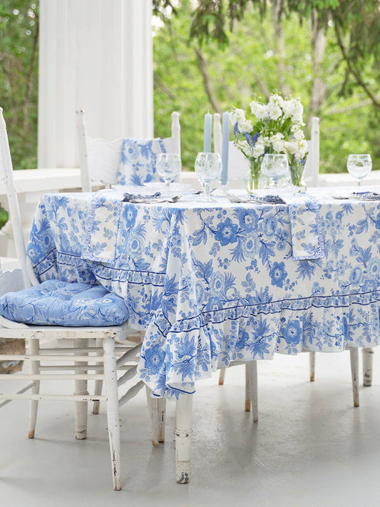 Augustine Ruffle Tablecloth - Soft White