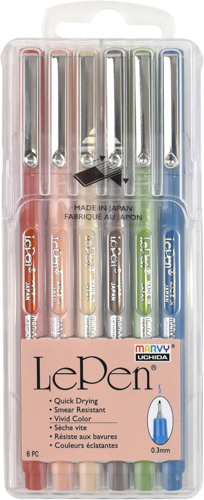 Le Pen Earth Tone 6 Piece Pen Set