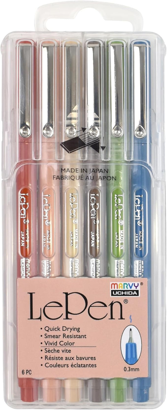 Le Pen Earth Tone - 6 Piece Pen Set