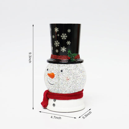 Holiday LED Projecting Snow Globe Water Spinning Snowman - 9.4"