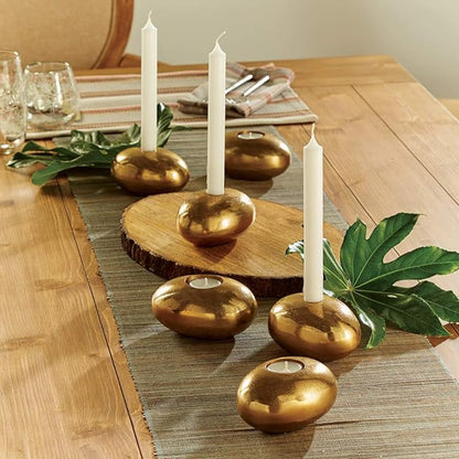 Gold Pebble Tealight Holder