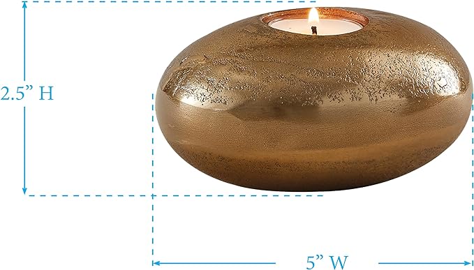 Gold Pebble Tealight Holder