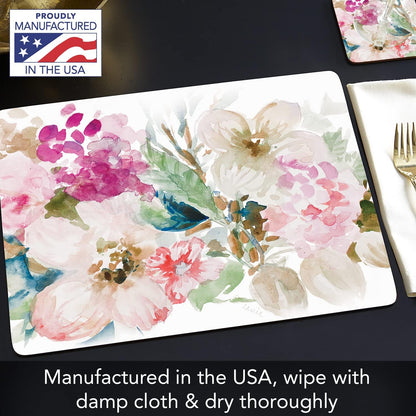 CounterArt Fragrant Spring Hardboard Cork-Back Placemats