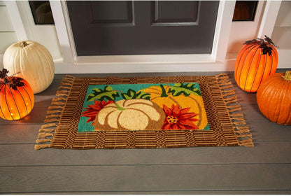 Fall Thanksgiving Soft Pumpkins Coir Doormat