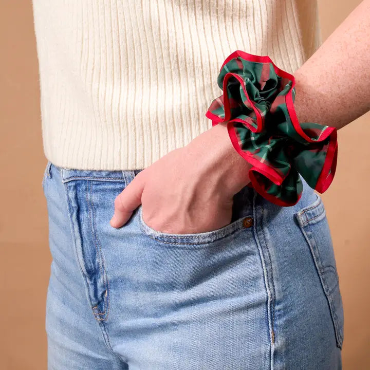 Ruffle Up Scrunchie-Evergreen Plaid