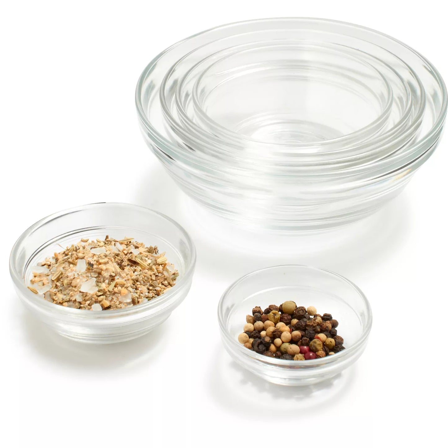 Le Gigogne® Clear Stackable Nesting Pinch Bowls - Set of 6