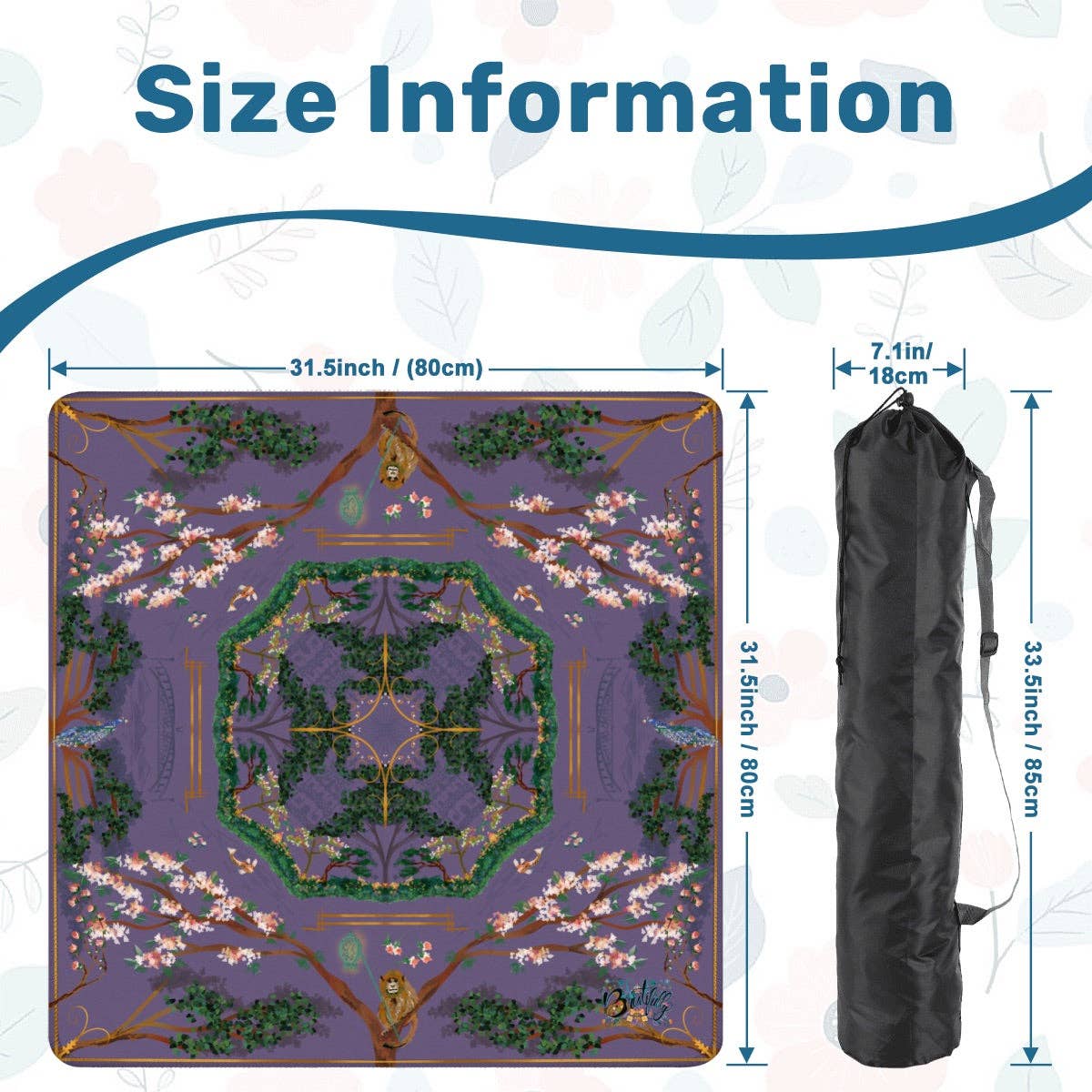 Mahjong Mat - Majestic Purple Chinoiserie