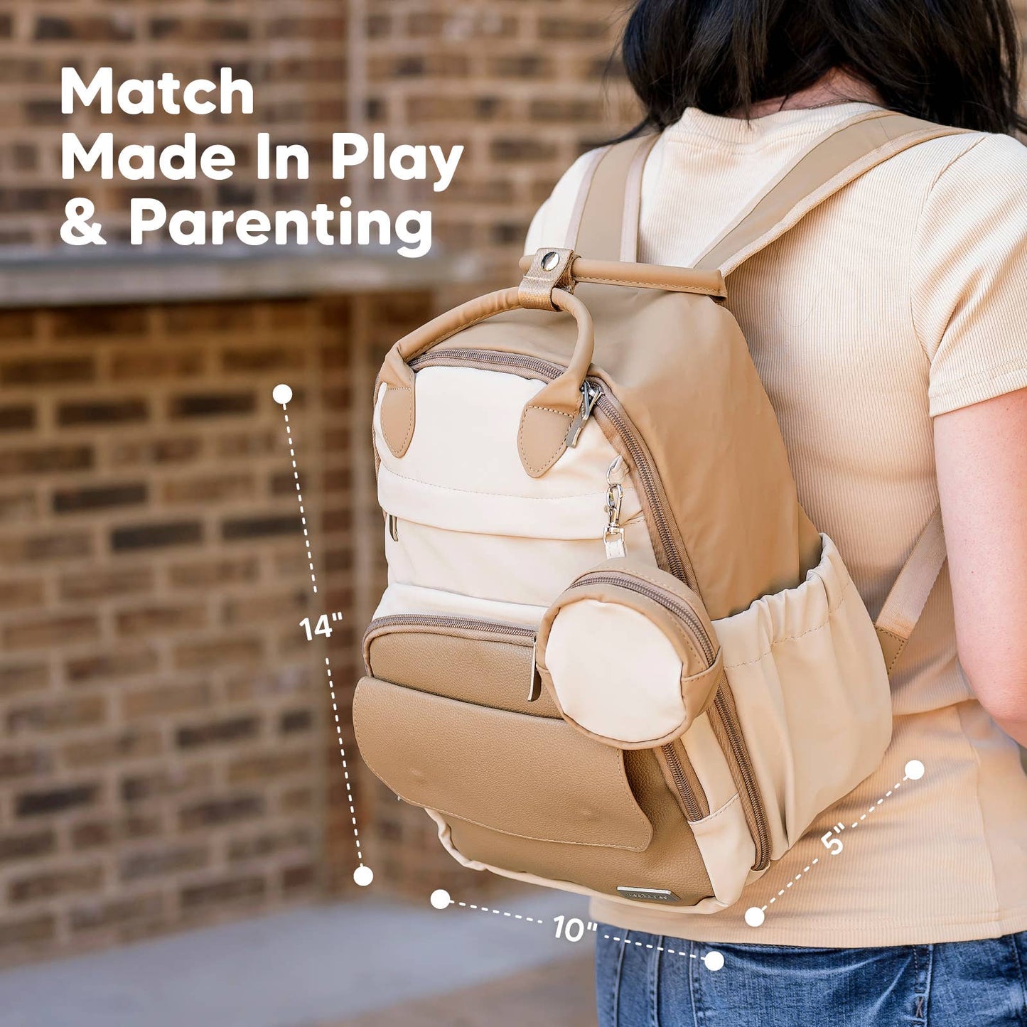 Play Diaper Bag Backpack: Latte