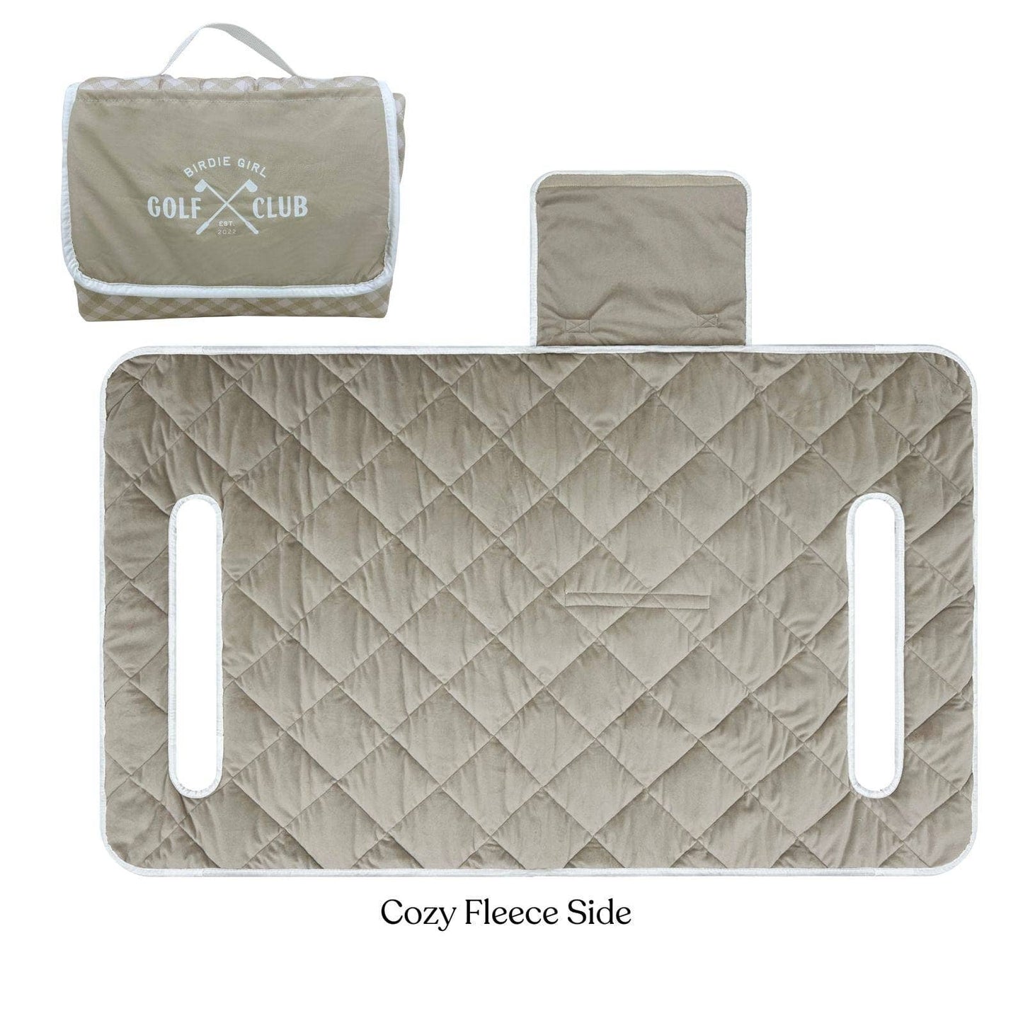Birdie Gingham Neutral Golf Cart Seat Cover