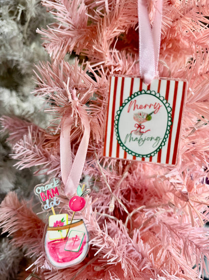 Petite Mahjong Acrylic Christmas Ornament