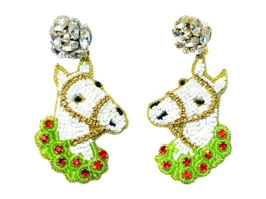 Derby Winner's Circle Horse Embelished Earrings