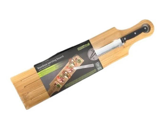 Bamboo Bread Cutting Board with Serrated Knife