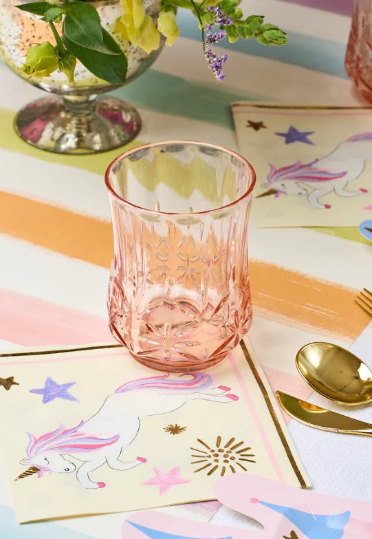 Traditional Classic Blush Pink Tumblers, Wine and Cocktail Glasses & Pitcher